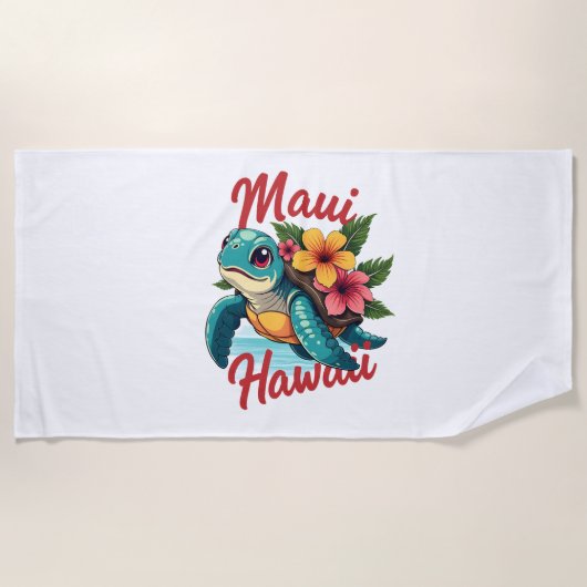Maui Hawaii T Shirt Meisje Vrouwen Kinder Zee Schi Strandlaken (Voorkant)