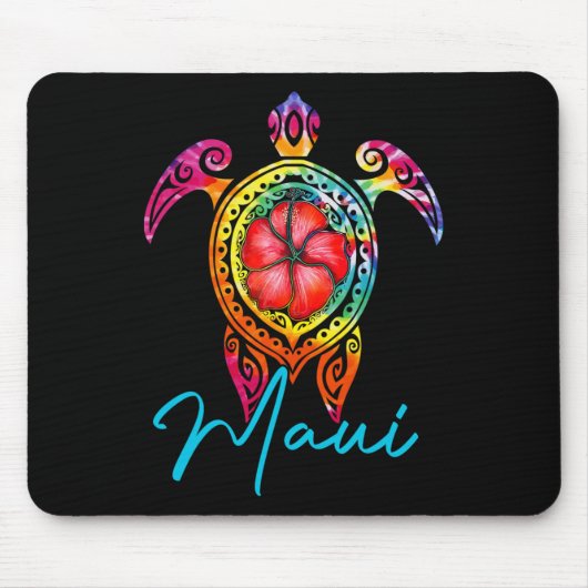 Maui Hawaii Tie Dye Zee Turtle Muismat (Voorkant)