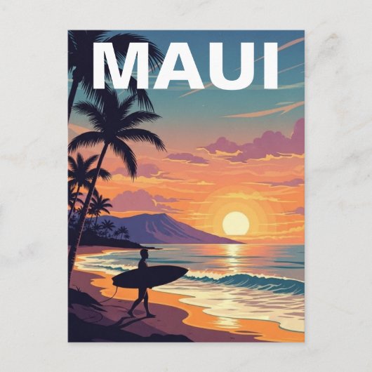 Maui Hawaii Travel Briefkaart (Voorkant)