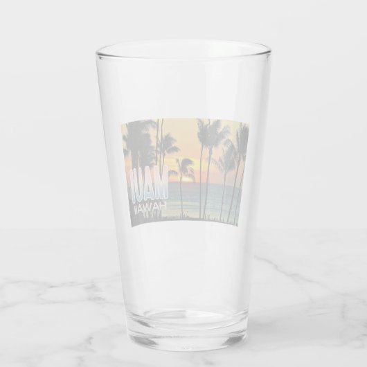 Maui Hawaii Travel Pint Glass Glas (Achterkant)