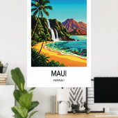 Maui, Hawaii Travel Poster (Thuiskantoor)