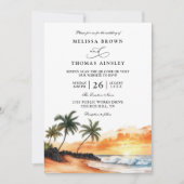 Maui Hawaii Tropical Beach Elegant QR Code Wedding Kaart (Voorkant)