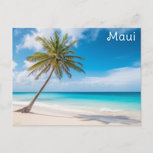Maui Hawaii Tropical Beach Palm Tree Travel Briefkaart (Voorkant)