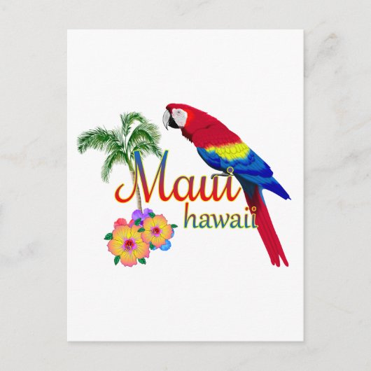 Maui Hawaii Tropical Island Parrot Briefkaart (Voorkant)