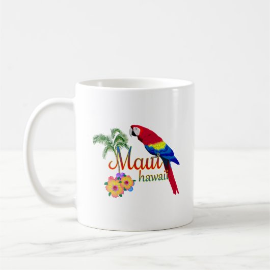 Maui Hawaii Tropical Island Parrot Koffiemok (Links)