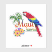 Maui Hawaii Tropical Island Parrot Sticker (Vel)