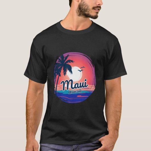 Maui Hawaii Tropical Paradise Hawaiian Vacation Ma T-shirt (Voorkant)