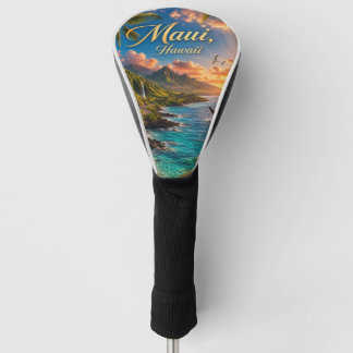 Maui Hawaii Tropische Kustlijn Reisposter Golfheadcover