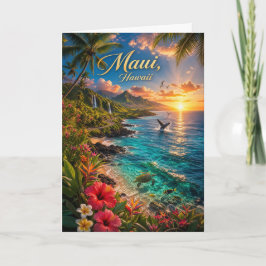 Maui Hawaii Tropische Kustlijn Reisposter Kaart