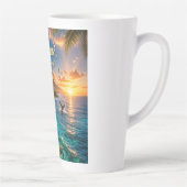 Maui Hawaii Tropische Kustlijn Reisposter Latte Mok (Rechts)