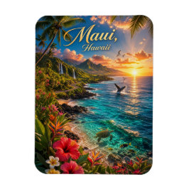 Maui Hawaii Tropische Kustlijn Reisposter Magneet