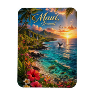 Maui Hawaii Tropische Kustlijn Reisposter Magneet