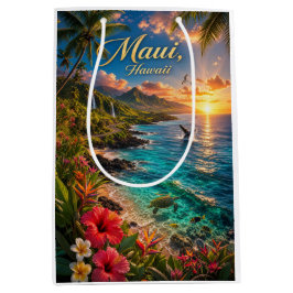 Maui Hawaii Tropische Kustlijn Reisposter Medium Cadeauzakje