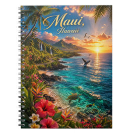 Maui Hawaii Tropische Kustlijn Reisposter Notitieboek