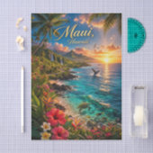 Maui Hawaii Tropische Kustlijn Reisposter Tissuepapier (Craft)
