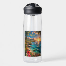 Maui Hawaii Tropische Kustlijn Reisposter Waterfles