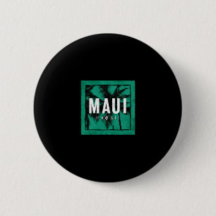 Maui Hawaii Tropische Vakantie Souvenir Palmboom A Ronde Button 5,7 Cm