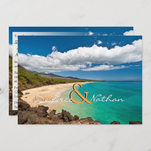 Maui, Hawaii - Uitnodiging voor een bruiloft (Voorkant / Achterkant)