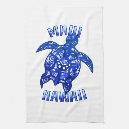 Maui Hawaii Vacation Tribal Turtle Theedoek (Verticaal)