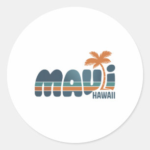 Maui Hawaii Vintage Surf Strand Surfen 70's Retro Ronde Sticker