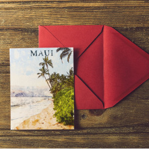 Maui Hawaii Waterverf Illustratie Reizen Briefkaart