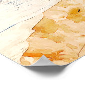 Maui Hawaii Waterverf Illustratie Reizen Poster (Hoek)