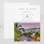 Maui Hawaii Waterverf Save the Date Wedding Kaart (Voorkant / Achterkant)