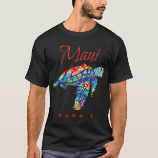 Maui Hawaii Waterverf Zee Turtle T-shirt