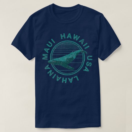 MAUI Hawaii Whale Lahaina Hawaiian Retro T-shirt (Design voorkant)