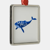 Maui Hawaii Whale Metalen Ornament (Rechts)