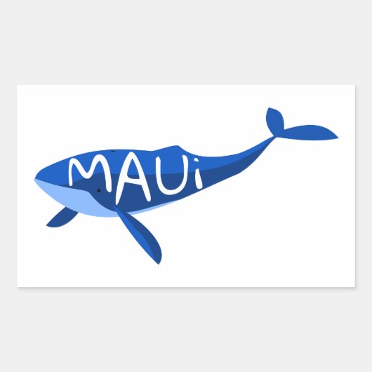Maui Hawaii Whale Rechthoekige Sticker (Voorkant)