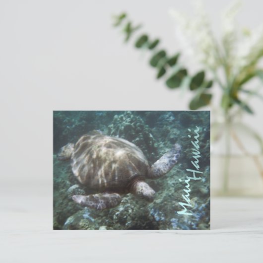 Maui Hawaii zee schildpad briefkaart (Staand voorkant)