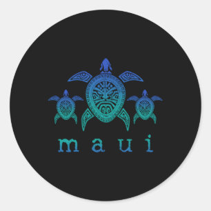 Maui Hawaii Zee Schildpadden Hawaïaans Duiken Ronde Sticker