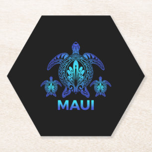 Maui Hawaii Zee Turtle Hawaiian Aloha Beach Kartonnen Onderzetters