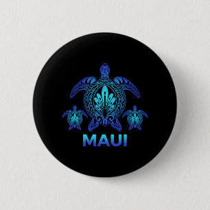 Maui Hawaii Zee Turtle Hawaiian Aloha Beach Ronde Button 5,7 Cm