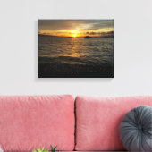 Maui Hawaii Zonsondergang in Lahaina. Canvas Afdruk (Insitu (Woonkamer))