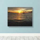 Maui Hawaii Zonsondergang in Lahaina. Canvas Afdruk (Insitu (Houten vloer))