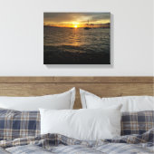 Maui Hawaii Zonsondergang in Lahaina. Canvas Afdruk (Insitu (Slaapkamer))