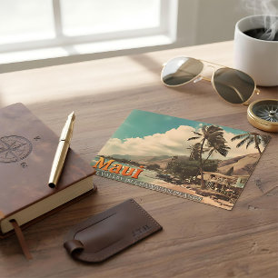 Maui Hawaiian eiland vintage reizen postkaart Feestdagenkaart