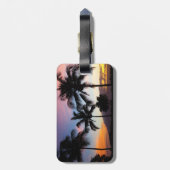Maui Hawaiian Sunset Palm Trees Bagagelabel (Achterkant verticaal)