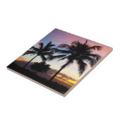 Maui Hawaiian Sunset Palm Trees Tegeltje (Zijkant)