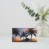 Maui Hawaiian Sunset Palm Trees Visitekaartje (Staand voorkant)