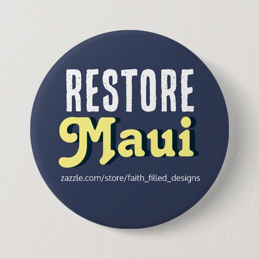 Maui herstellen ronde button 7,6 cm (Voorkant)