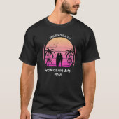 Maui Honolua Bay Waves Surfing Palms Ocean Aloha H T-shirt (Voorkant)
