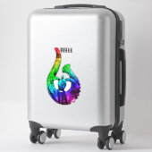 Maui Honu Tribal Hook Neon Rainbow Sticker (Koffer)