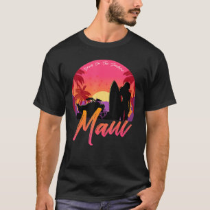 Maui Island Beach Retro 70s Surf Surfen S T-shirt