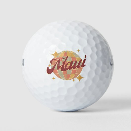 Maui Island Hawaii golfresort retro Golfballen (Voorkant)