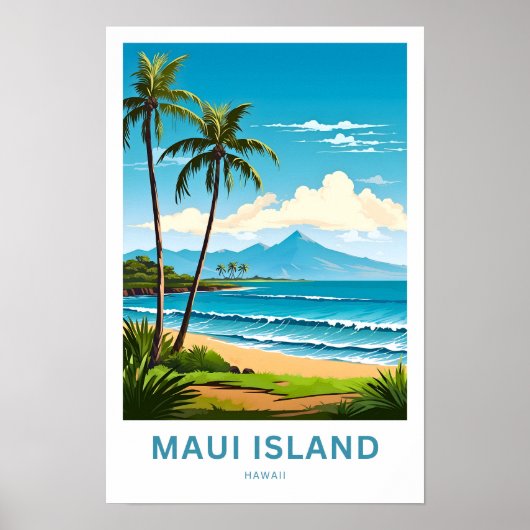Maui Island Hawaii Reisprint Poster (Voorkant)