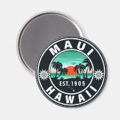 Maui Island Hawaii Retro Sunset Souvenirs 60s Magneet (Voorkant / Achterkant)