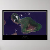 Maui Island Hawaii Satellite Poster Map (Voorkant)